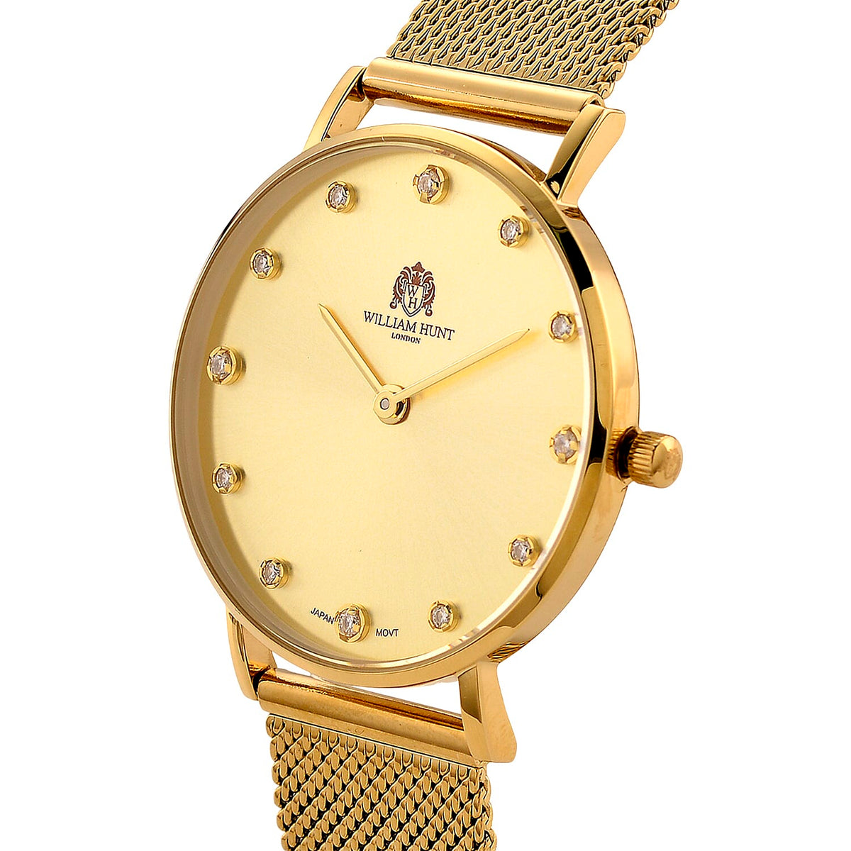WILLIAM HUNT Limited Edition 5ATM Water Resistant Moissanite Watch - 36mm Dial With Milanese Strap - Yellow 8426692 4