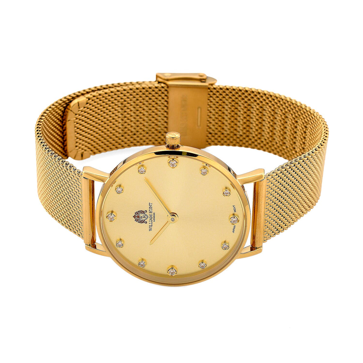 WILLIAM HUNT Limited Edition 5ATM Water Resistant Moissanite Watch - 36mm Dial With Milanese Strap - Yellow 8426692 5