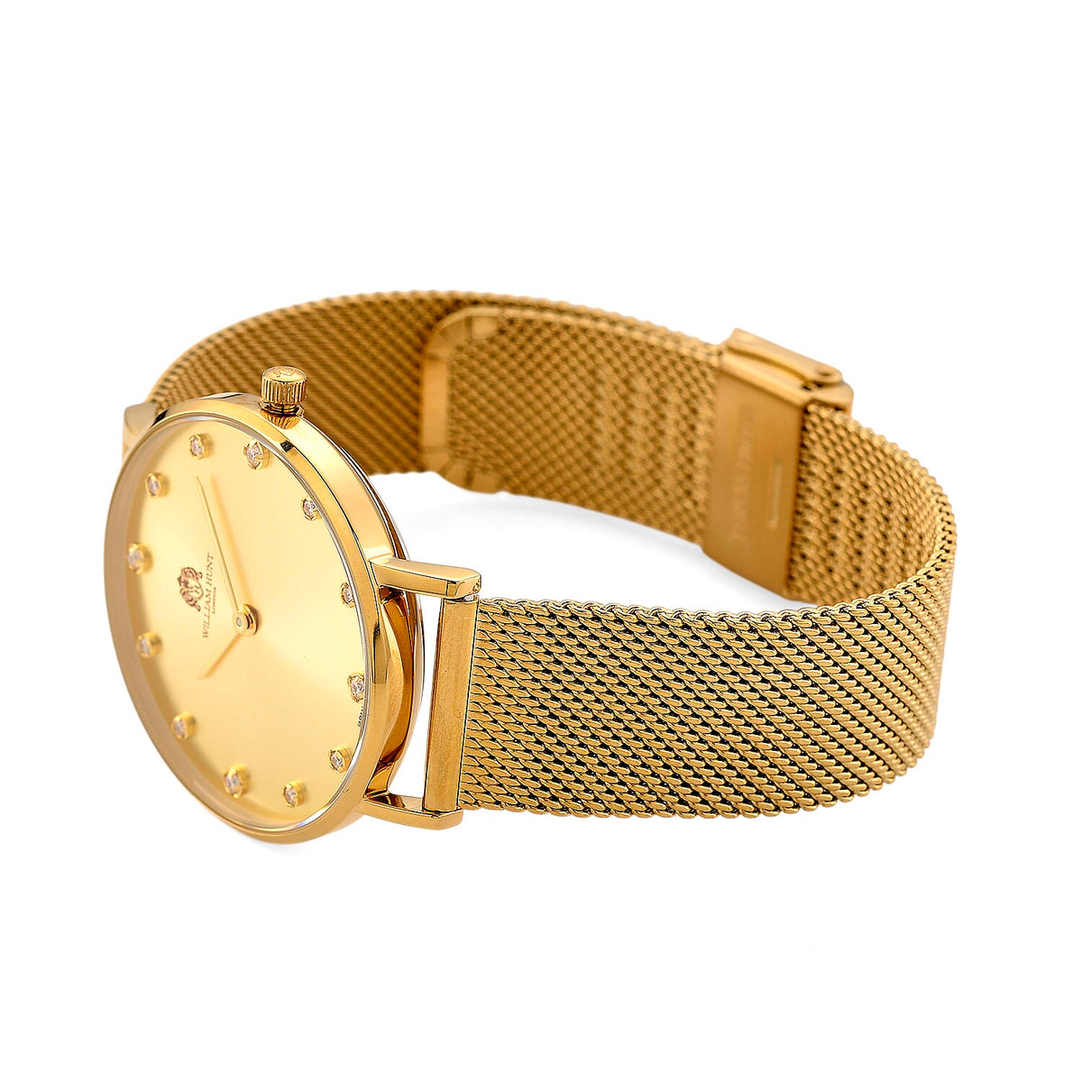 WILLIAM HUNT Limited Edition 5ATM Water Resistant Moissanite Watch - 36mm Dial With Milanese Strap - Yellow 8426692 6