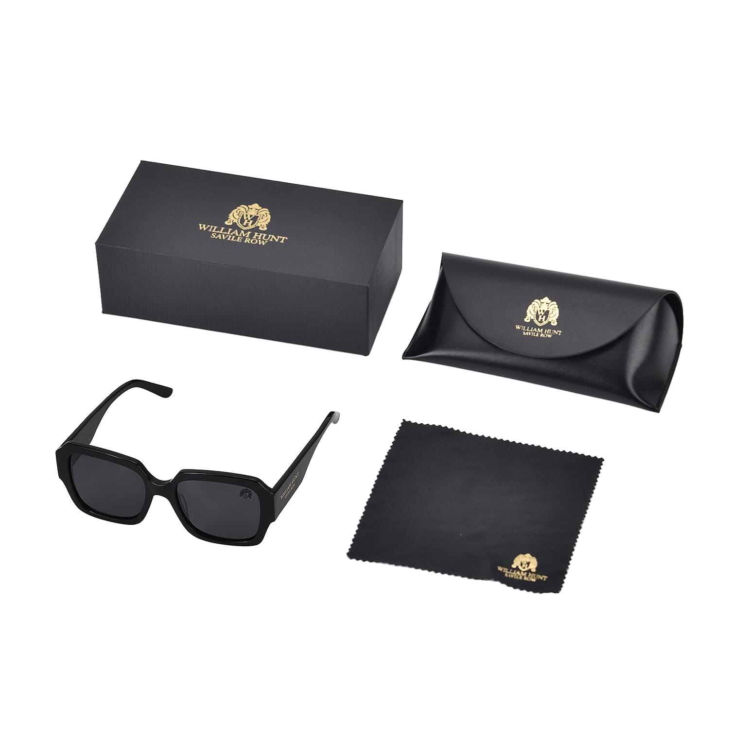 William Hunt-SAVILE ROW Sunglasses Polarized Lens UV 400 Protection - Black 7704672 0