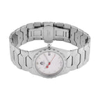 William Hunt Swiss Movement Diamond Studded Ladies Watch with White Dial and Silver and Silver Tone