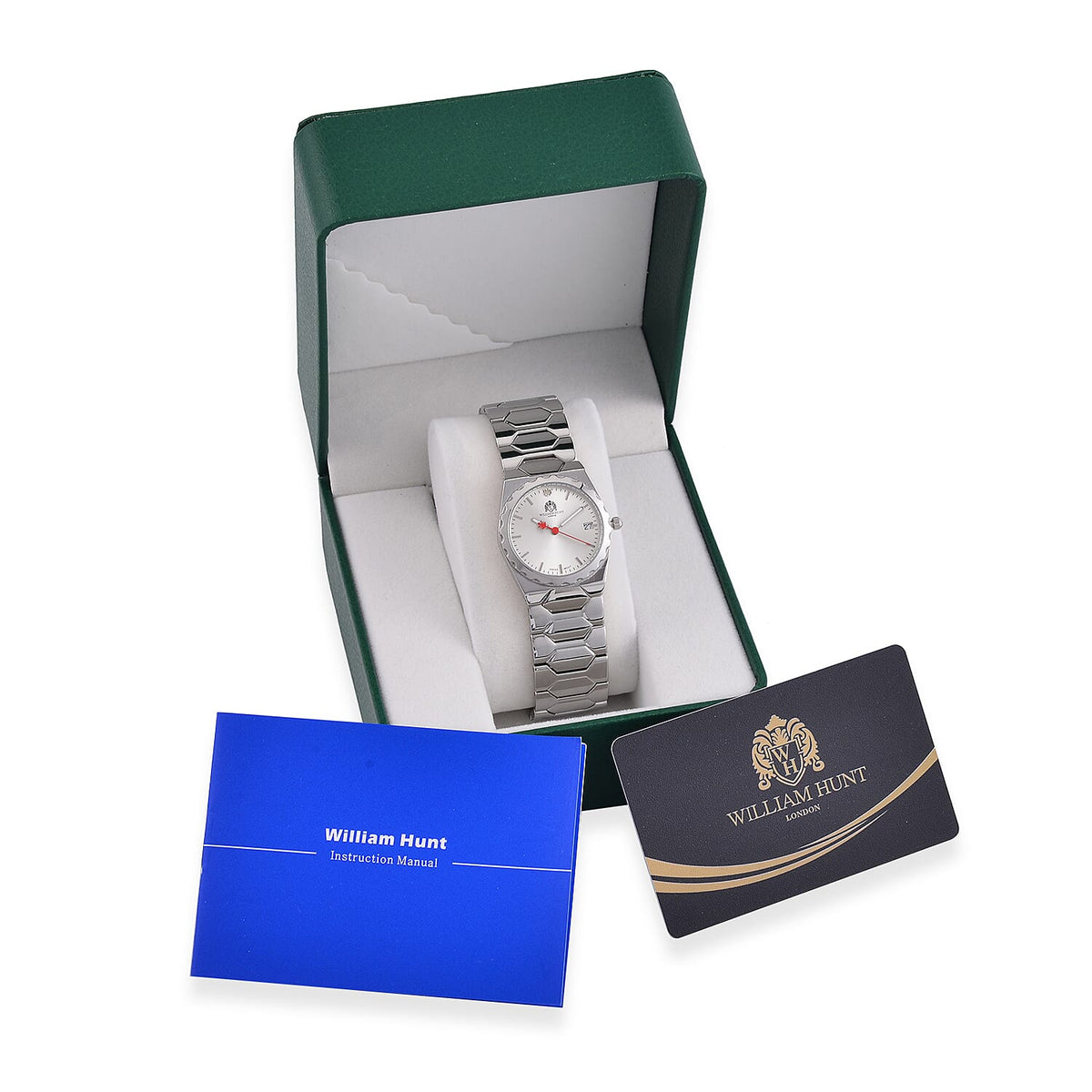 William Hunt Swiss Movement Diamond Studded Ladies Watch with White Dial and Silver and Silver Tone V32639532 8