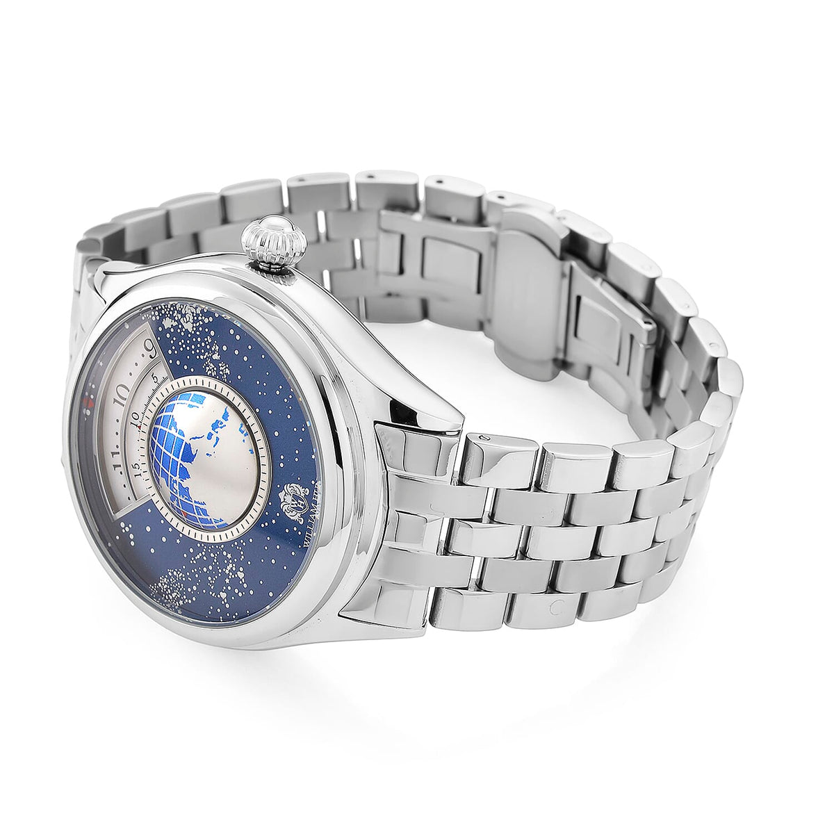 William Hunt Limited Edition Celestial Constellation Automatic Movt Watch With Rotating Globe 3ATM Water Resistance Presented in a Gift Box - Silver 8242304 5