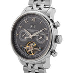 Limited Edition WILLIAM HUNT LONDON Automatic Movement 5 ATM Water Resistant Watch With Skeleton Display, Exhibition Back & Bracelet Strap With Day, Date, Month Display Presented in a Gift Box