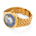 William Hunt Limited Edition Celestial Constellation Automatic Movt Watch With Rotating Globe 3ATM Water Resistancy Presented in a Gift Box - Gold Blue