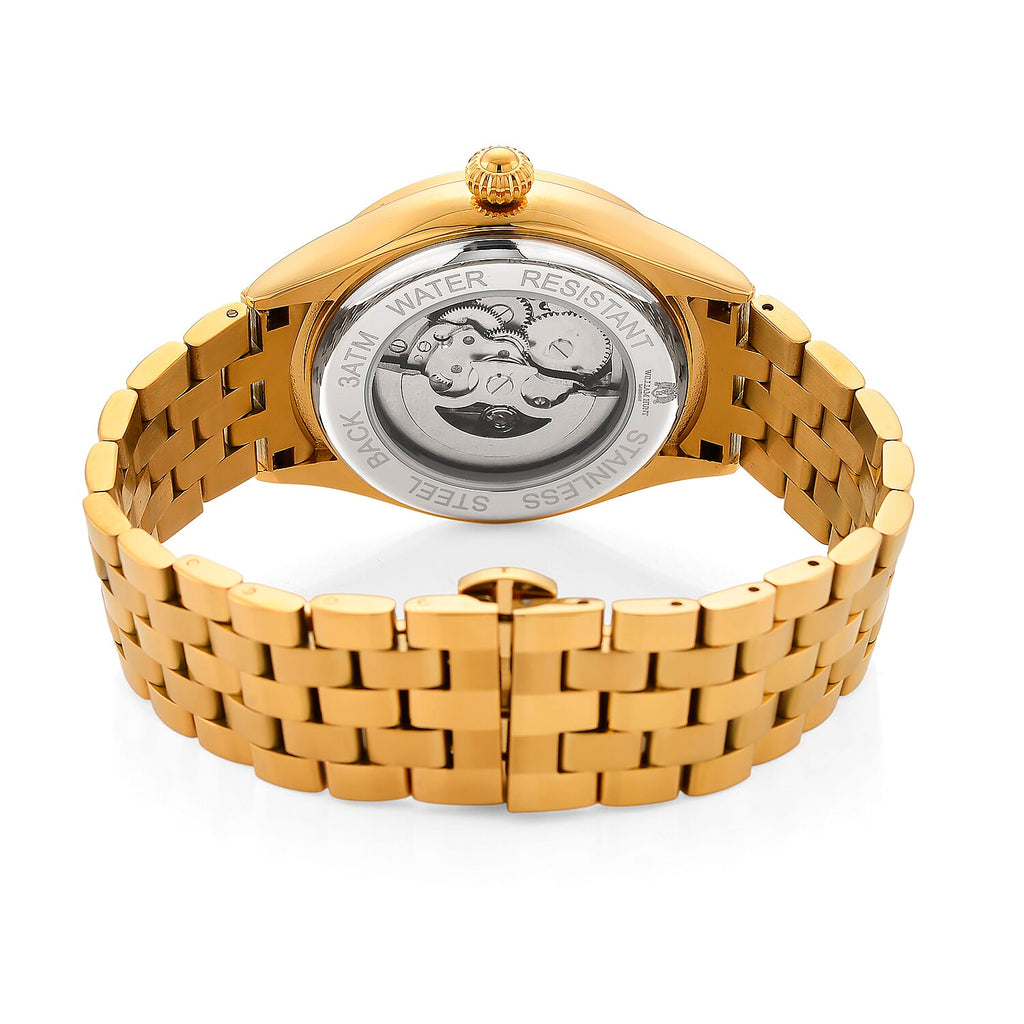 William Hunt Limited Edition Celestial Constellation Automatic Movt Watch With Rotating Globe 3ATM Water Resistancy Presented in a Gift Box - Gold Blue
