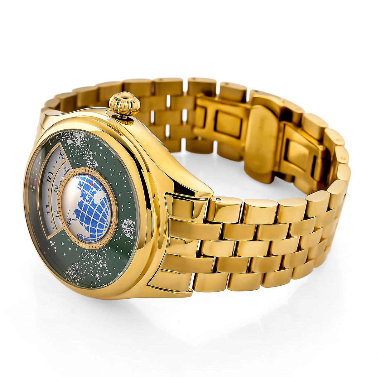 William Hunt Limited Edition Celestial Constellation Automatic Movt Watch With Rotating Globe 3ATM Water Resistancy Presented in a Gift Box - Gold Green 8351520 6