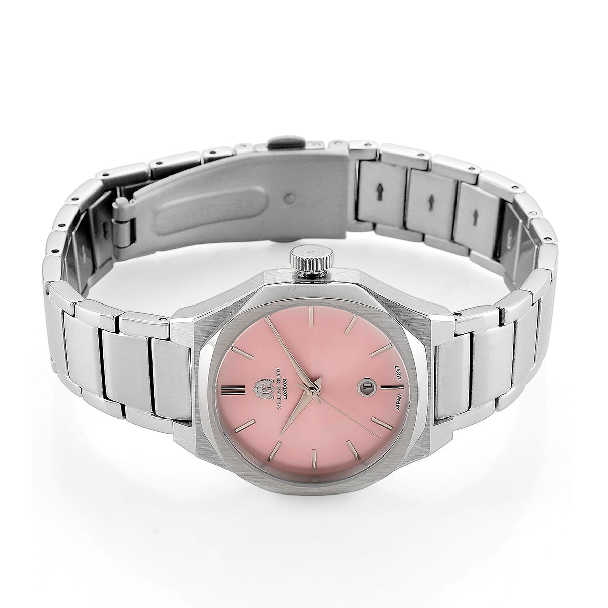 William Hunt Limited Edition Japanese Miyota Movement 5 ATM Water Resistant Watch With Date Function &amp; Presentation Box - Pink V32655179 5