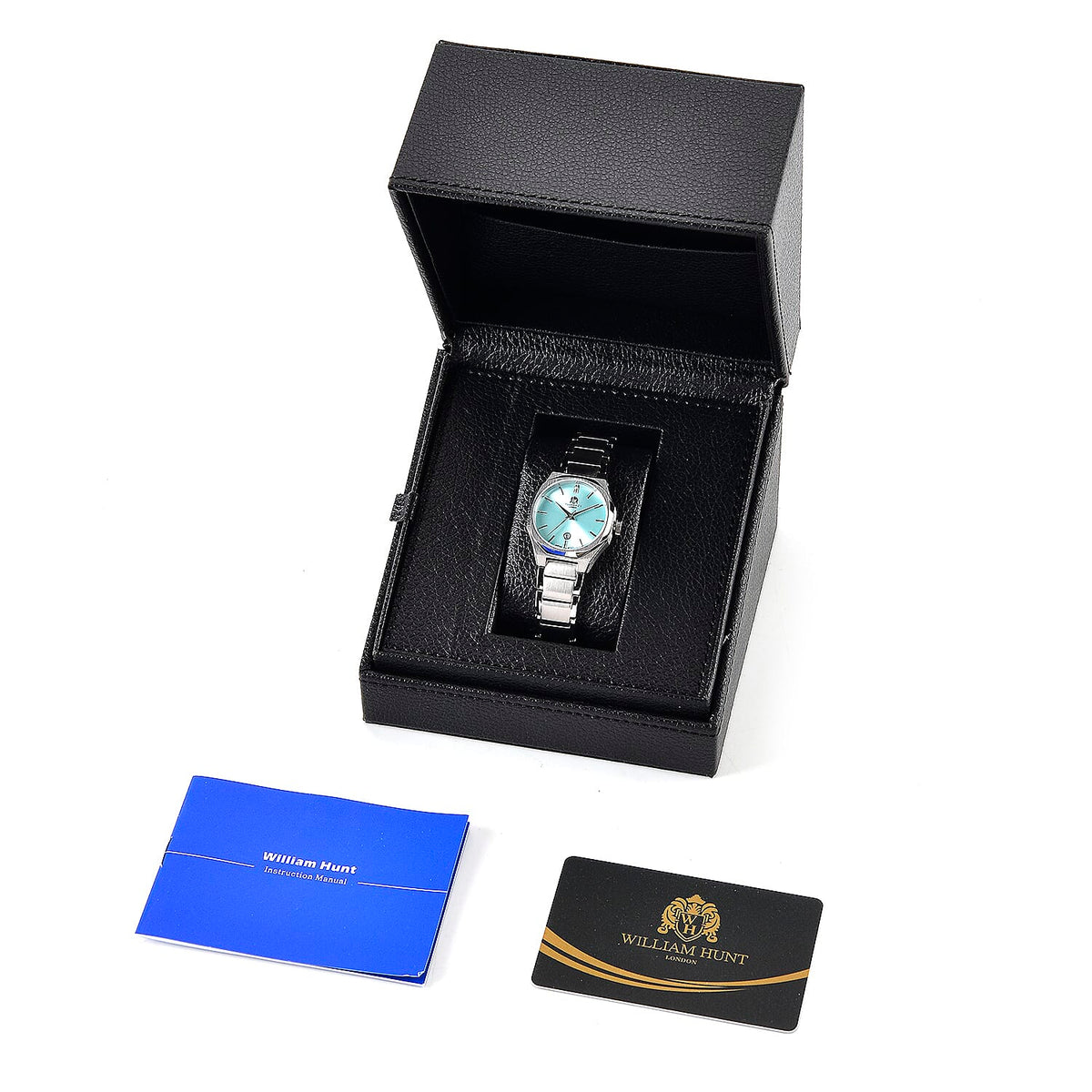 William Hunt Limited Edition Japanese Miyota Movement 5 ATM Water Resistant Watch With Date Function &amp; Presentation Box - Teal V32629688 2