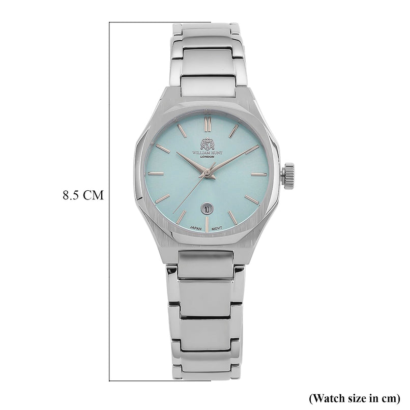 William Hunt Limited Edition Japanese Miyota Movement 5 ATM Water Resistant Watch With Date Function & Presentation Box - Teal
