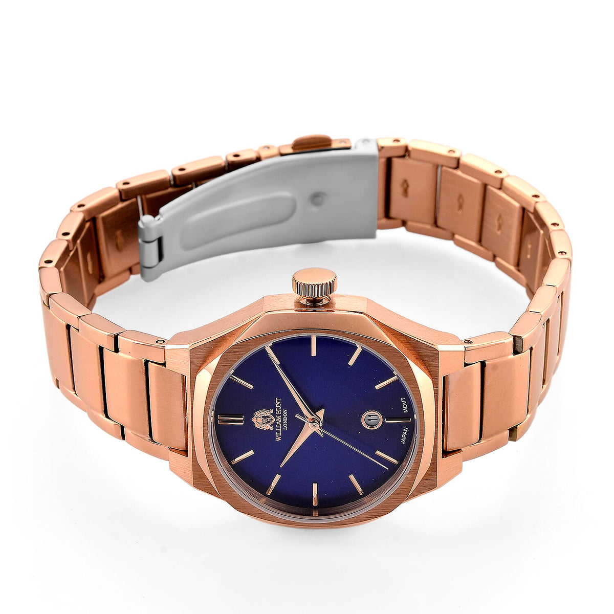 William Hunt Limited Edition Japanese Miyota Movement 5 ATM Water Resistant Watch With Date Function &amp; Presentation Box - Blue 8486538 5