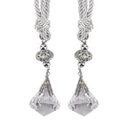 Pair of Diamond (Dia- 4.5 cm) Drop Magnetic Curtain Tiebacks (Size 36 cm) - Silver