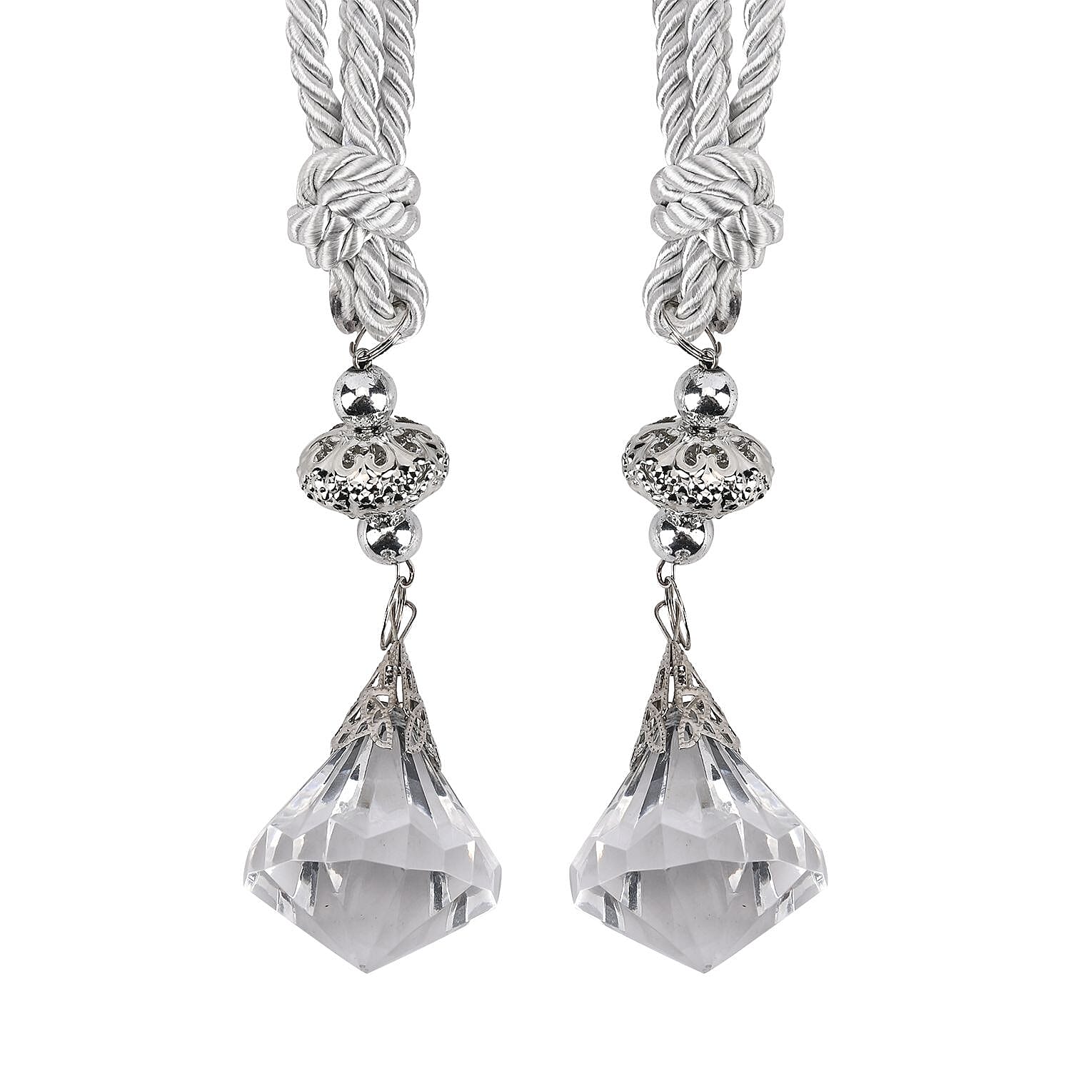 Set of 2 Diamond Drop Magnetic Curtain Tiebacks 7572806 1