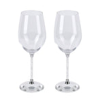 Set of 2 Wine Glass with Crystals Filled (Size 24x6x8 cm)