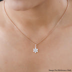 Diamond Floral Pendant in 18K Vermeil Rose Gold Plated Sterling Silver