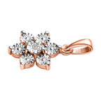 Diamond Floral Pendant in 18K Vermeil Rose Gold Plated Sterling Silver