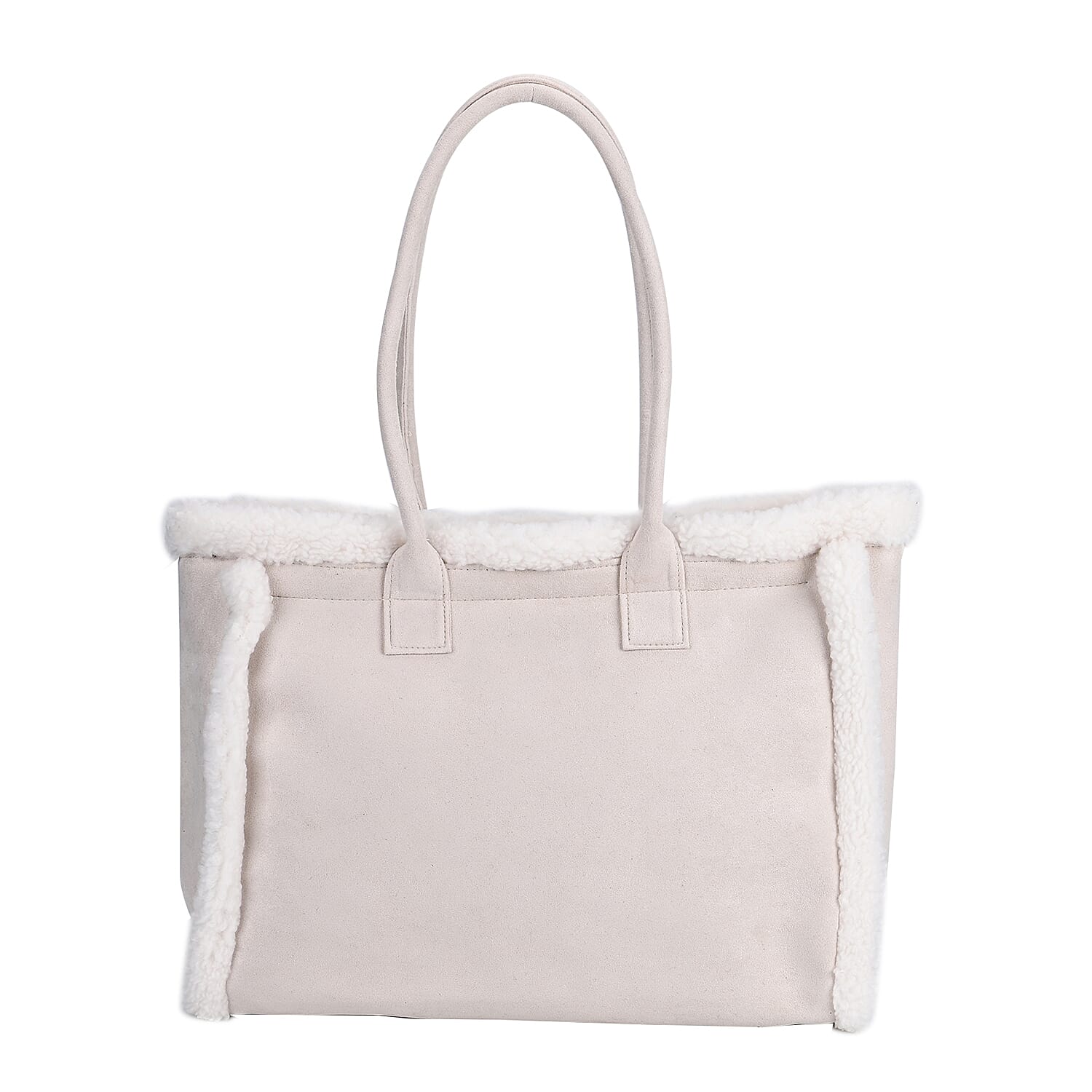 Faux Fur Plush Tote Bag with Handle Drop - Off White 7849648 8