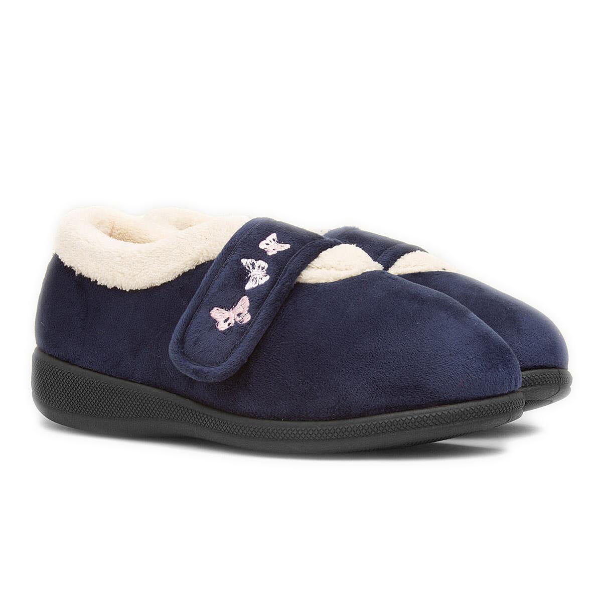 Winter Fashion Closeout - Jo &amp; Joe Ladies Slipper (Size 4) - Navy 8019143 0