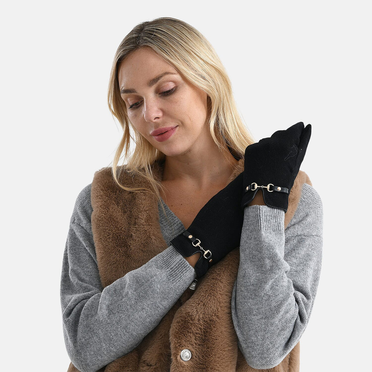 Winter Must-Have - Cashmere Touch Screen Gloves - Black V32648827 3