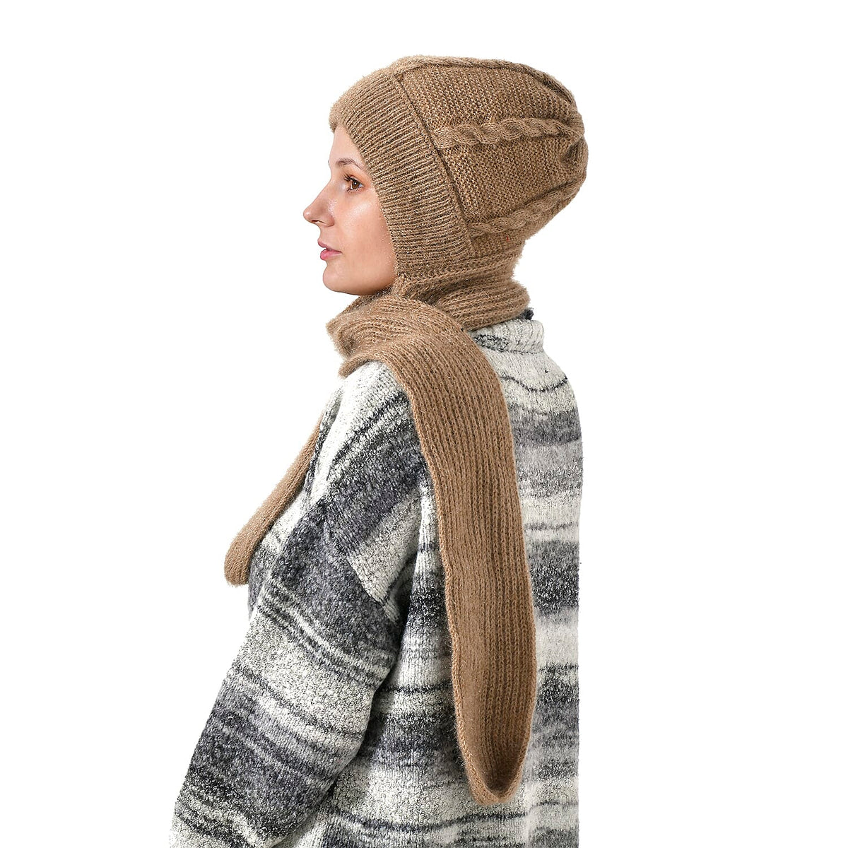 Winters Must Buy - Solid Beanie Cozy Cap and Scarf Set - Brown V32581361 4