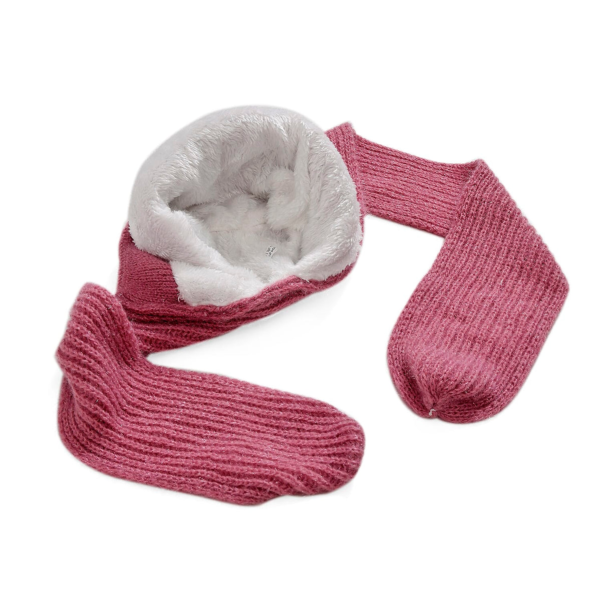 Winters Must Buy - Solid Beanie Cozy Cap and Scarf Set - Pink 7848120 8
