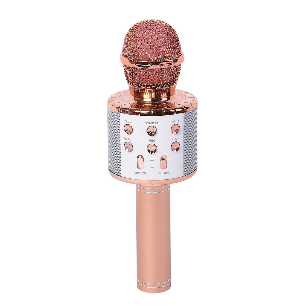 Wireless Bluetooth Karaoke Microphone with Dancing LED Lights - Rose Gold