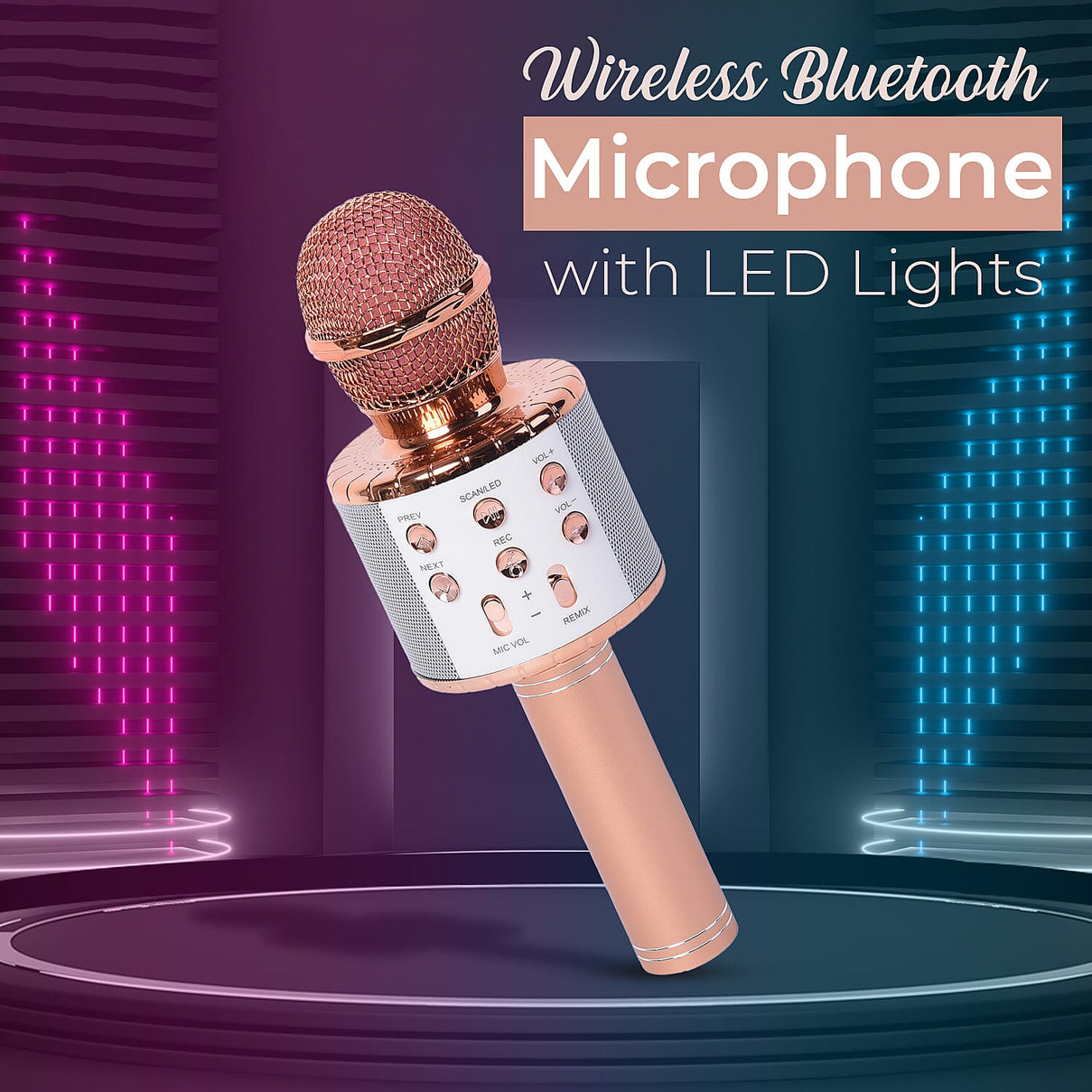 Wireless Bluetooth Karaoke Microphone - Pink 7686849 1