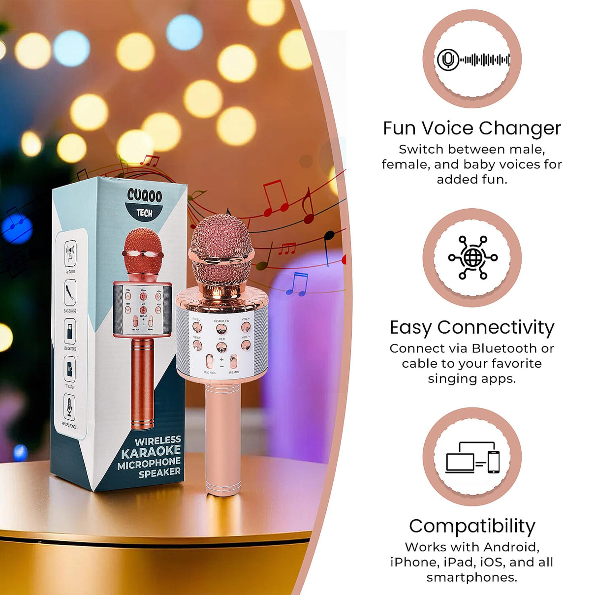 Wireless Bluetooth Karaoke Microphone - Pink 7686849 4