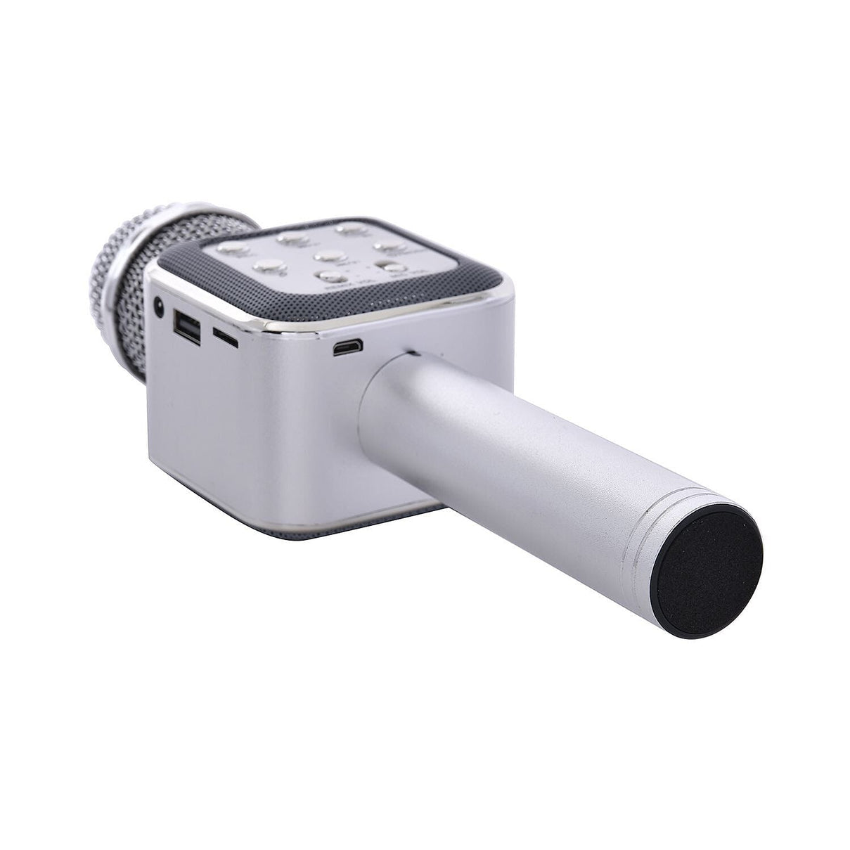 Wireless Bluetooth Karaoke Microphone with LED Lights and USB Charger - Silver 7187518 5