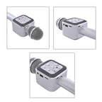Wireless Bluetooth Karaoke Microphone with LED Lights and USB Charger - Silver
