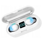 FT9 True Wireless Bluetooth Earbuds - 2000mAh Power Bank - White