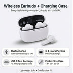 TWS True Wireless Earbuds - 150mAh Charging Case & 3-4 Hour Playtime - Grey