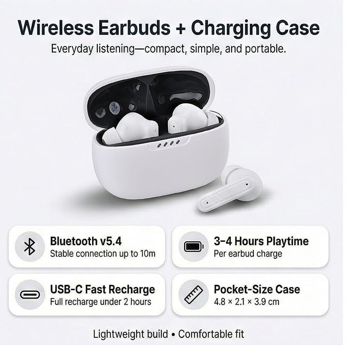 TWS True Wireless Earbuds - 150mAh Charging Case &amp; 3-4 Hour Playtime - Grey 8350788 2