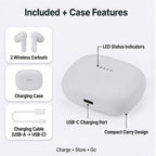 TWS True Wireless Earbuds - 150mAh Charging Case & 3-4 Hour Playtime - Grey