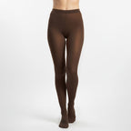 Womens 300 Denier Thermal Fleece-Lined Tights (Size L-XL) - Mocha