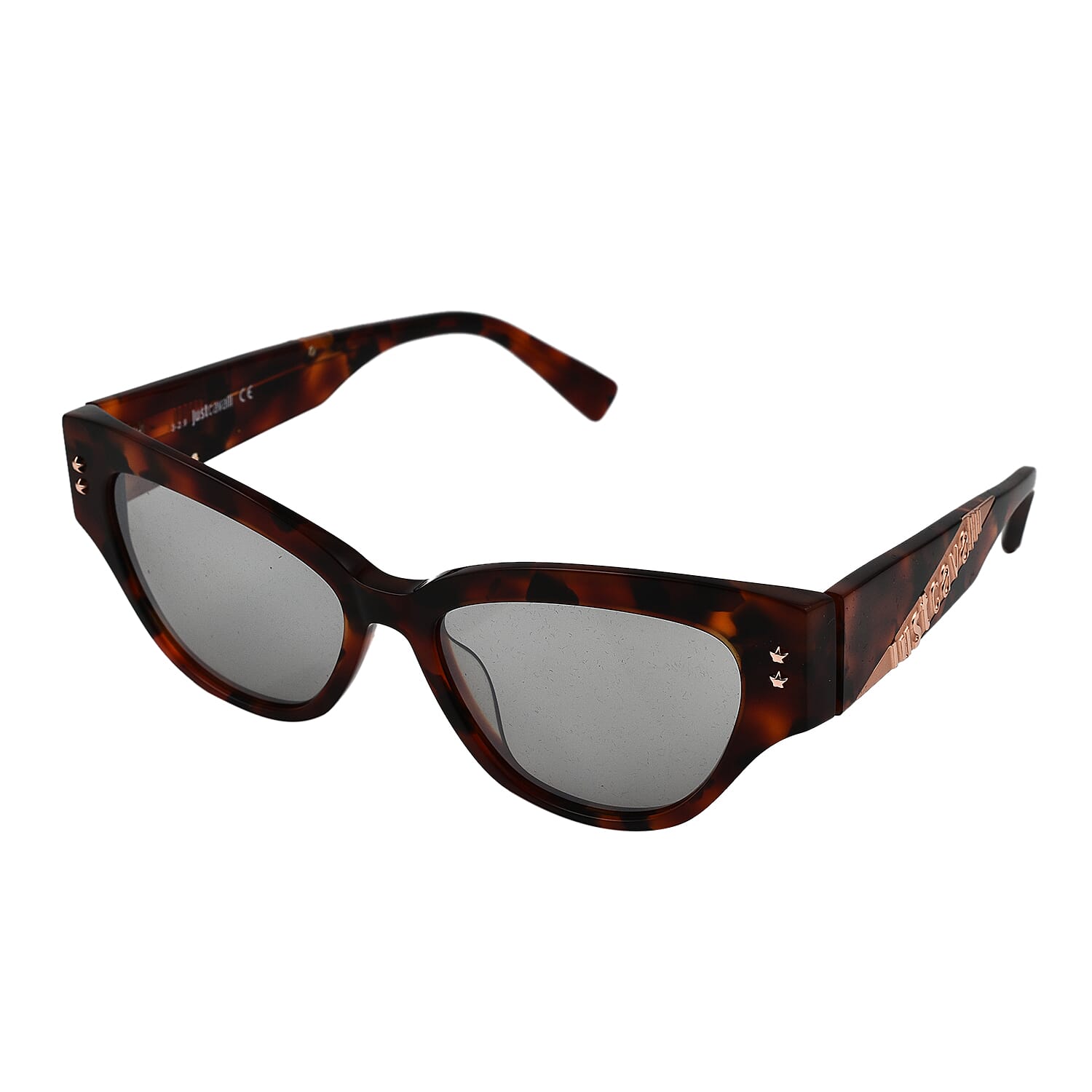 Womens Cat Eye Red Tortoise Sunglasses with Stip Design on Temples 6704572 1