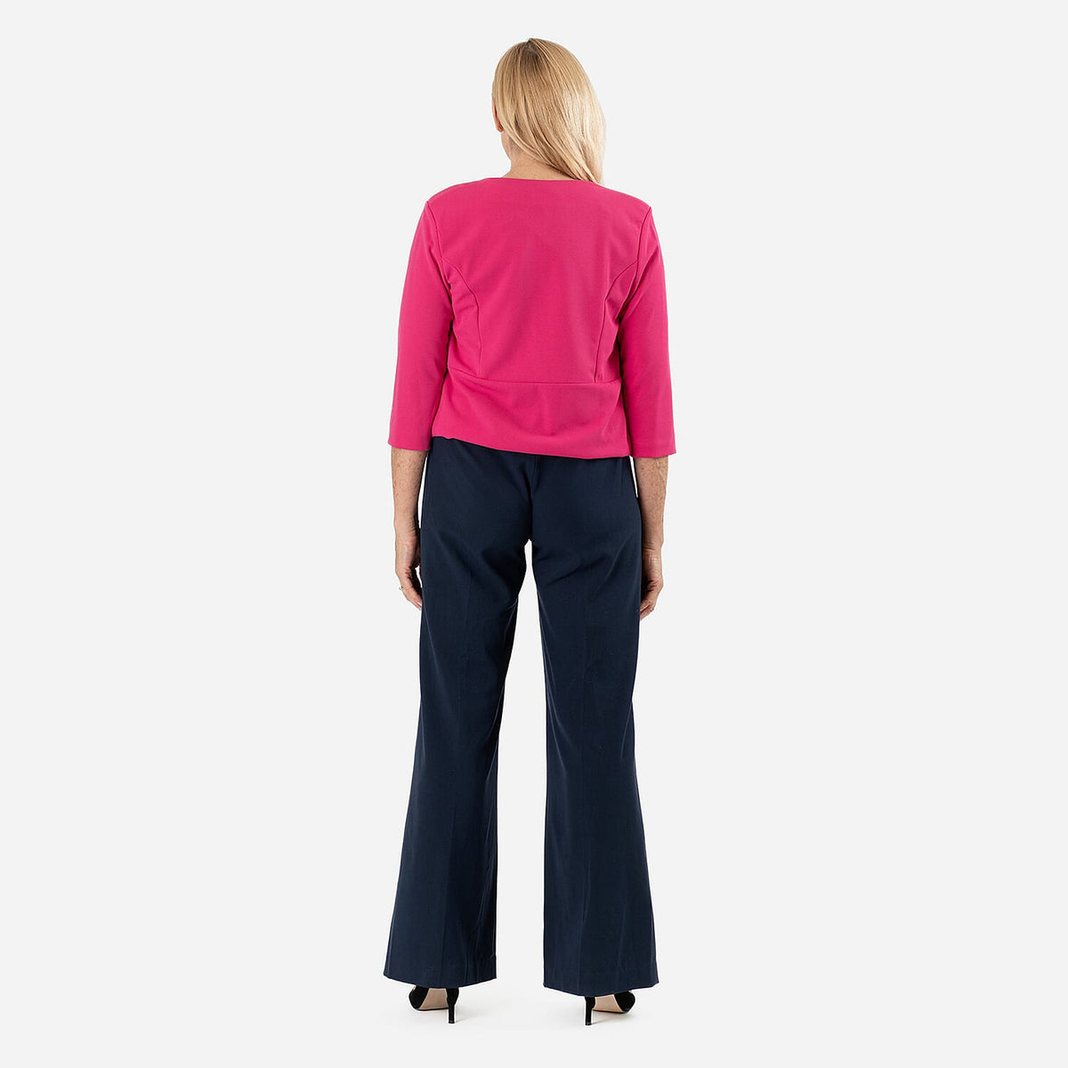 Womens Elegant 3/4 Sleeve Open Front Crepe Bolero Cardigan V32644570 3