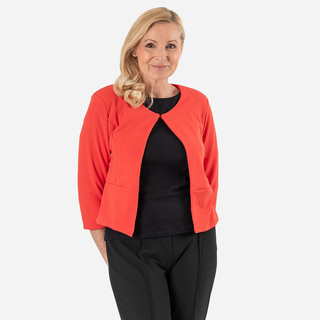 Anonymous Crepe Bolero (Size 12) - Coral