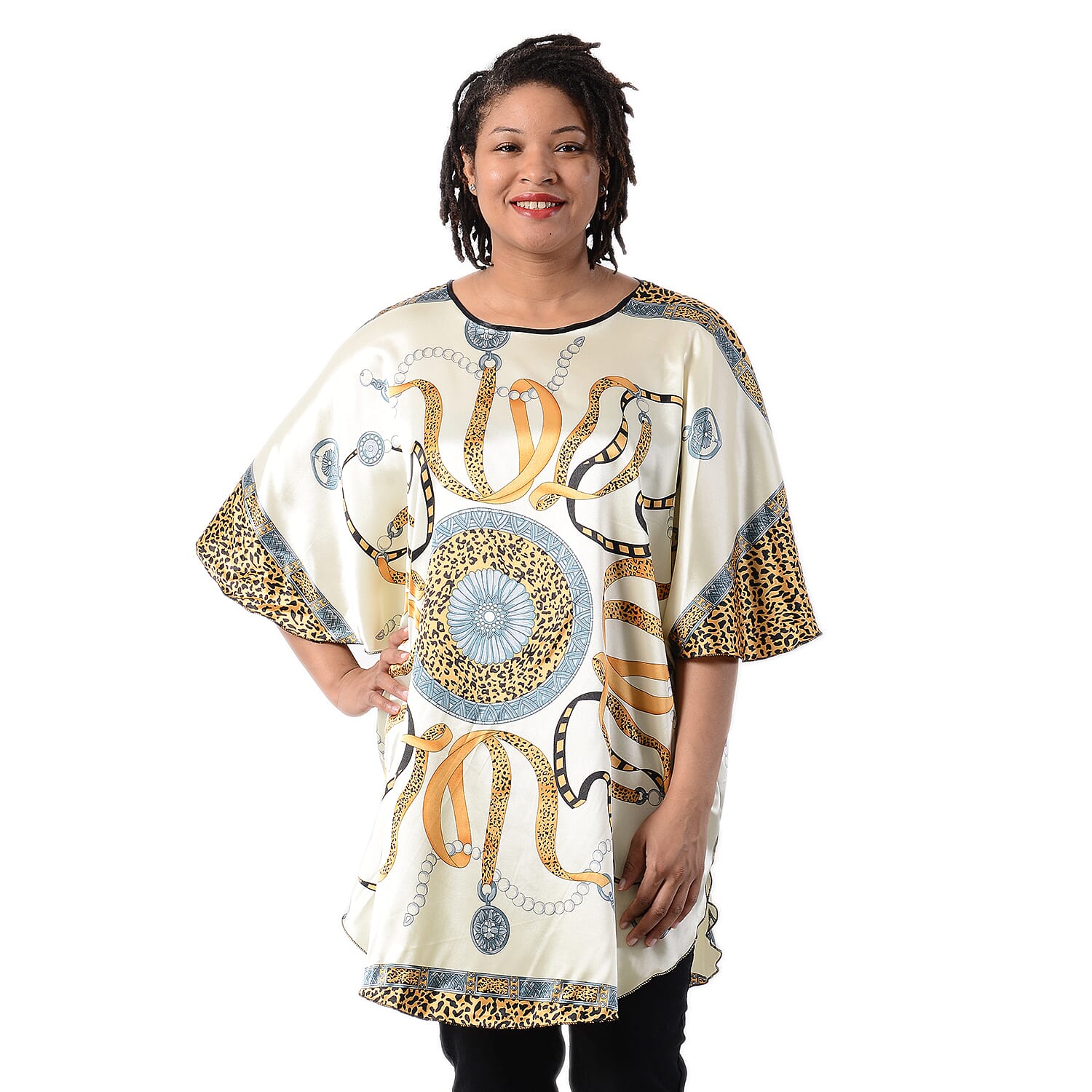 Womens Printed Short Sleeves Kaftan 6122676 0