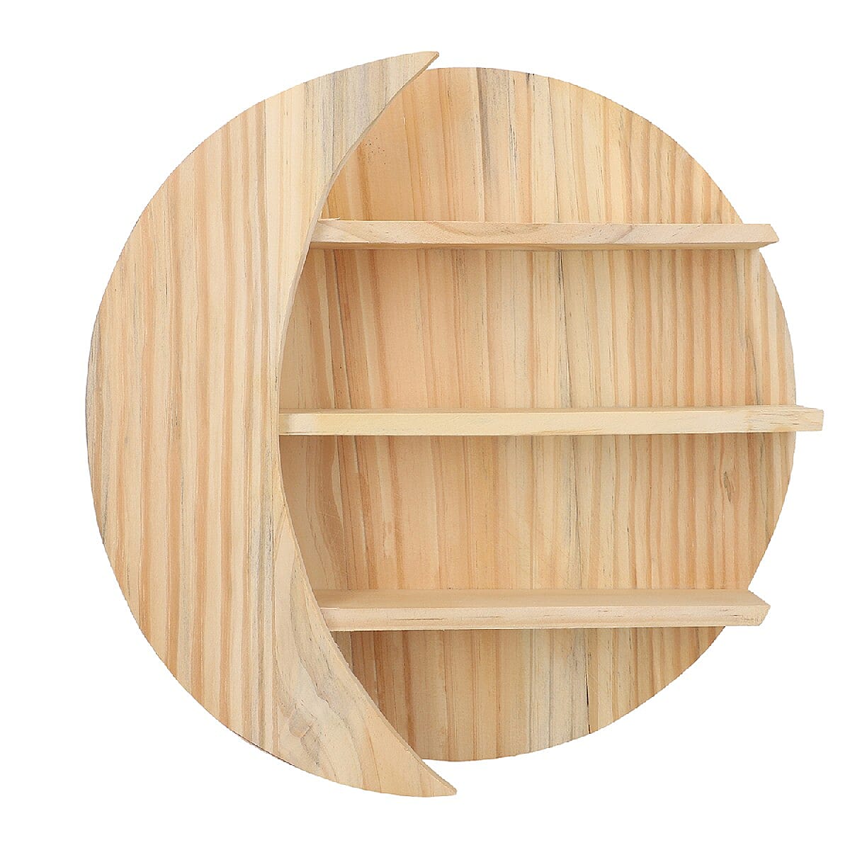 Wooden Wall Jewellery Organiser in Sun And Moon Shape - Pine Colour 6102135 2