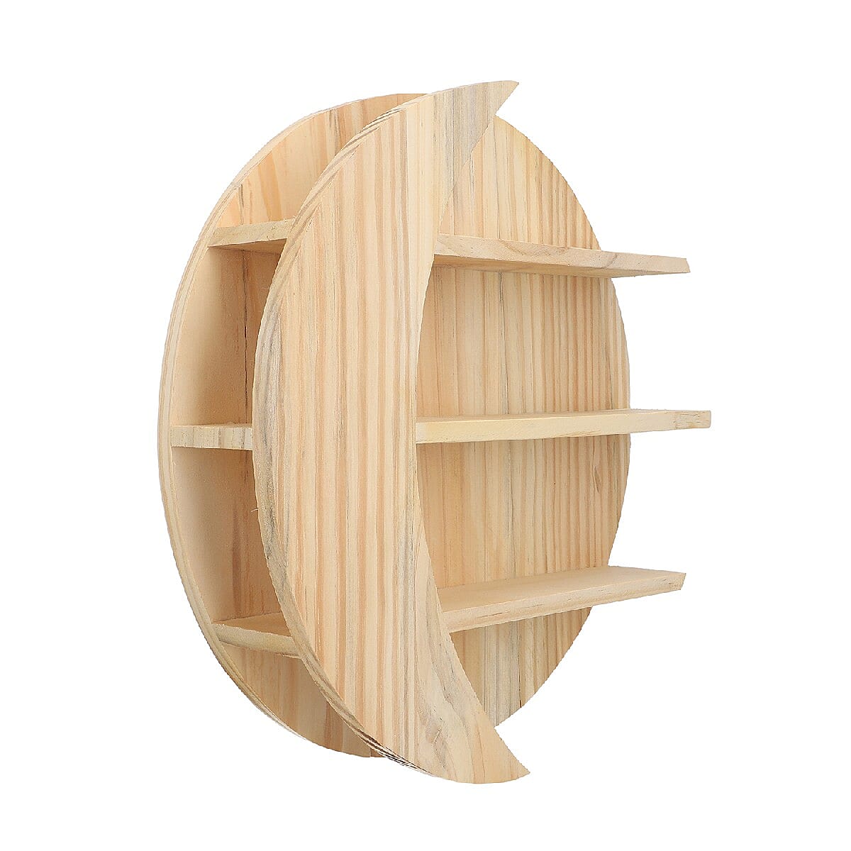 Wooden Wall Jewellery Organiser in Sun And Moon Shape - Pine Colour 6102135 3