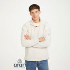 Aran Wool Country Life Cowl Neck Jumper (Size XXL) - White