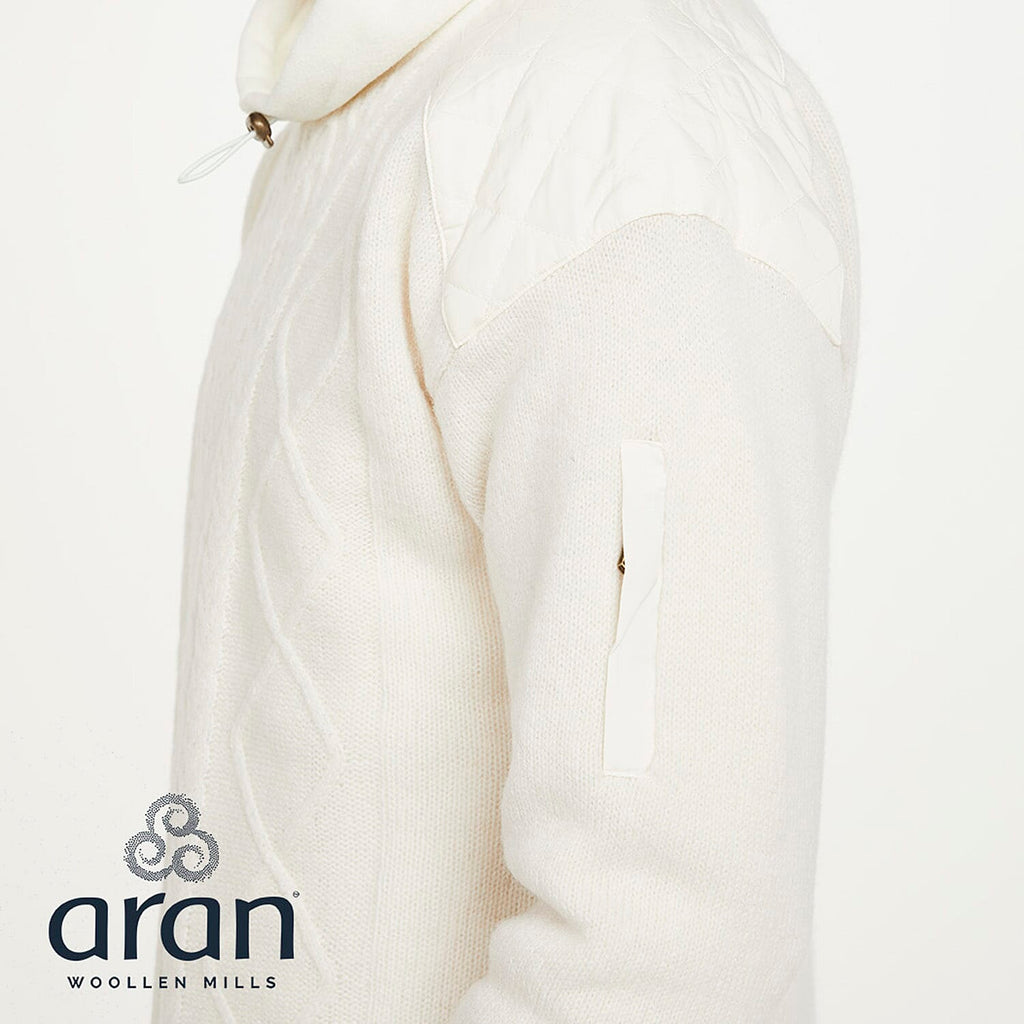 Aran Wool Country Life Cowl Neck Jumper (Size XXL) - White