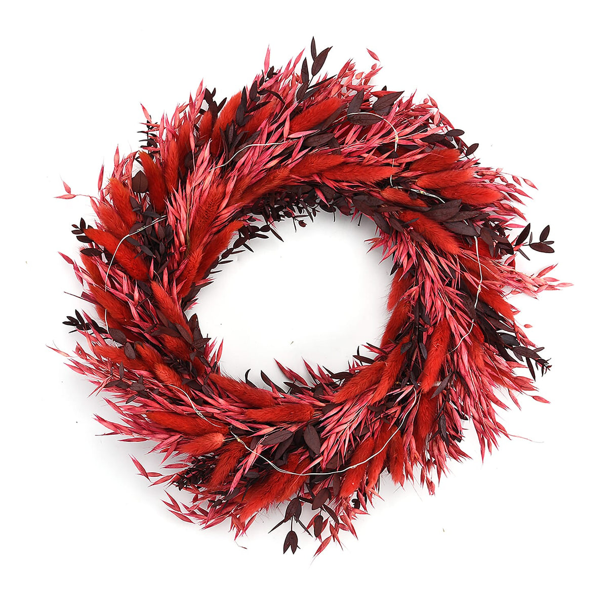 Natural Dried Plant Wreath with LED Light (One Size) - Multicolour 8195715 0