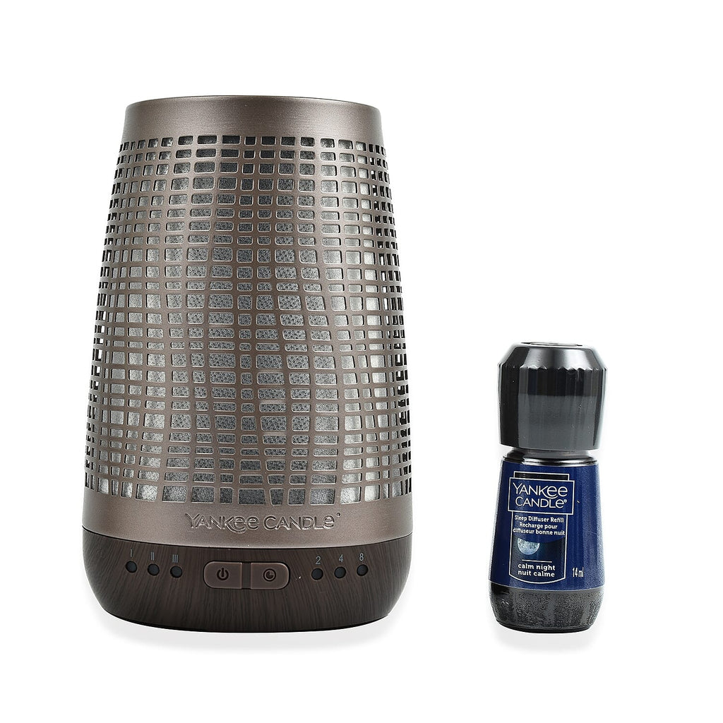 BEAT THE HIGH STREET- Yankee Candles Sleep Diffuser Starter Kit Calm Night - Bronze