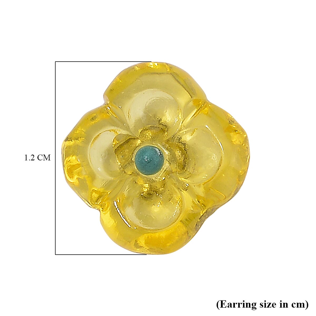 Yellow Amber &amp; Turquoise Earring with Push Back in Yellow Gold Plated Sterling Silver 3.01 Ct. 8215351 6