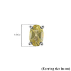 Yellow Apatite Solitaire Earrings in Platinum Overlay Sterling Silver 1.00  Ct.