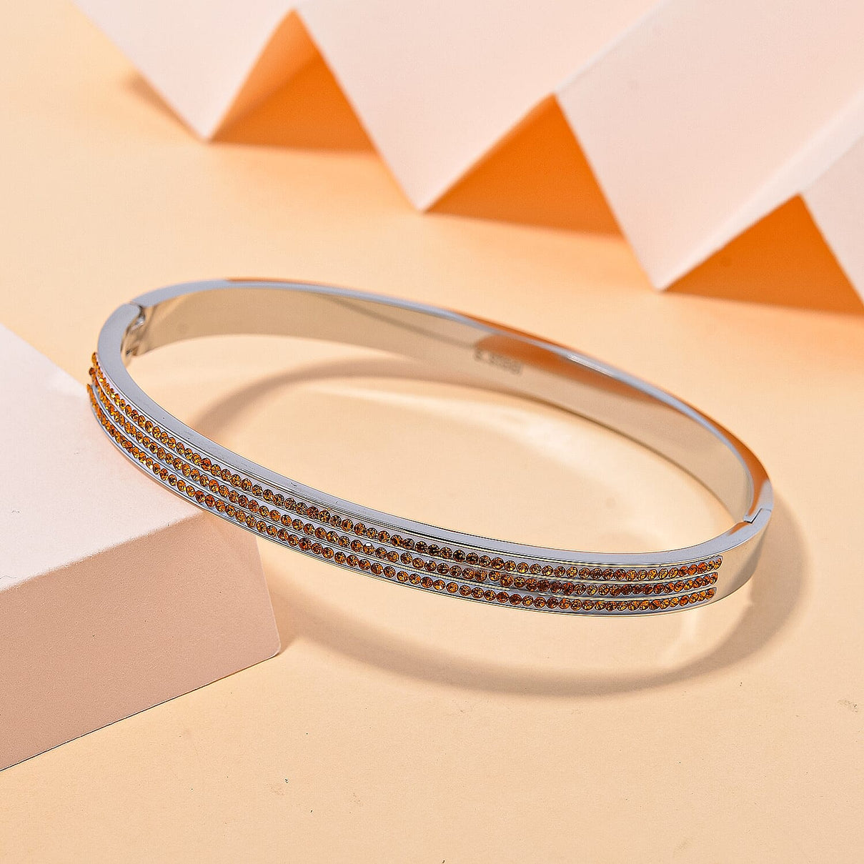 Yellow Crystal Hinged Bangle (Size 7.25) 7874255 1