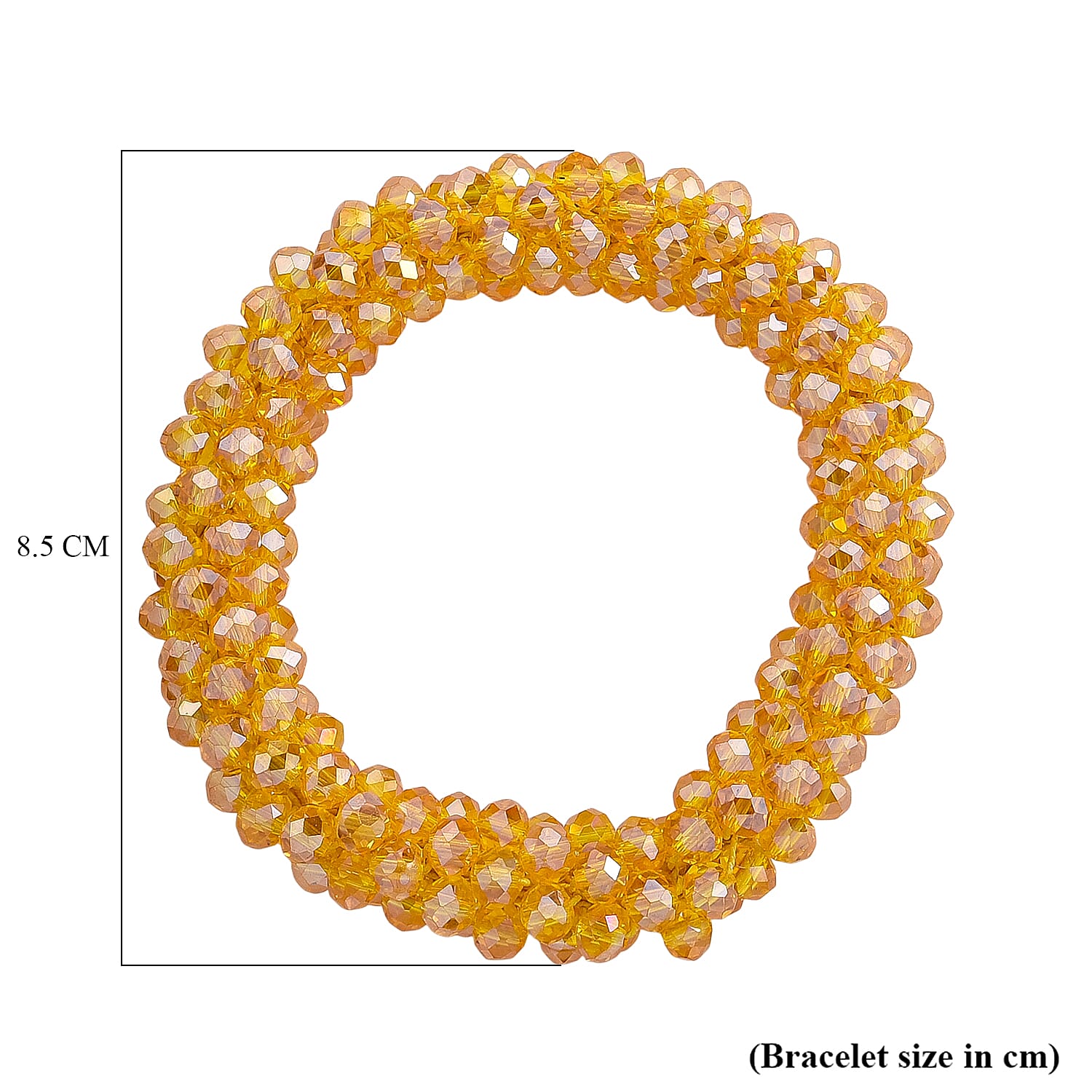 Yellow Crystal Stretchable Bracelet (Size - 7 to 7.5) V32515617 5