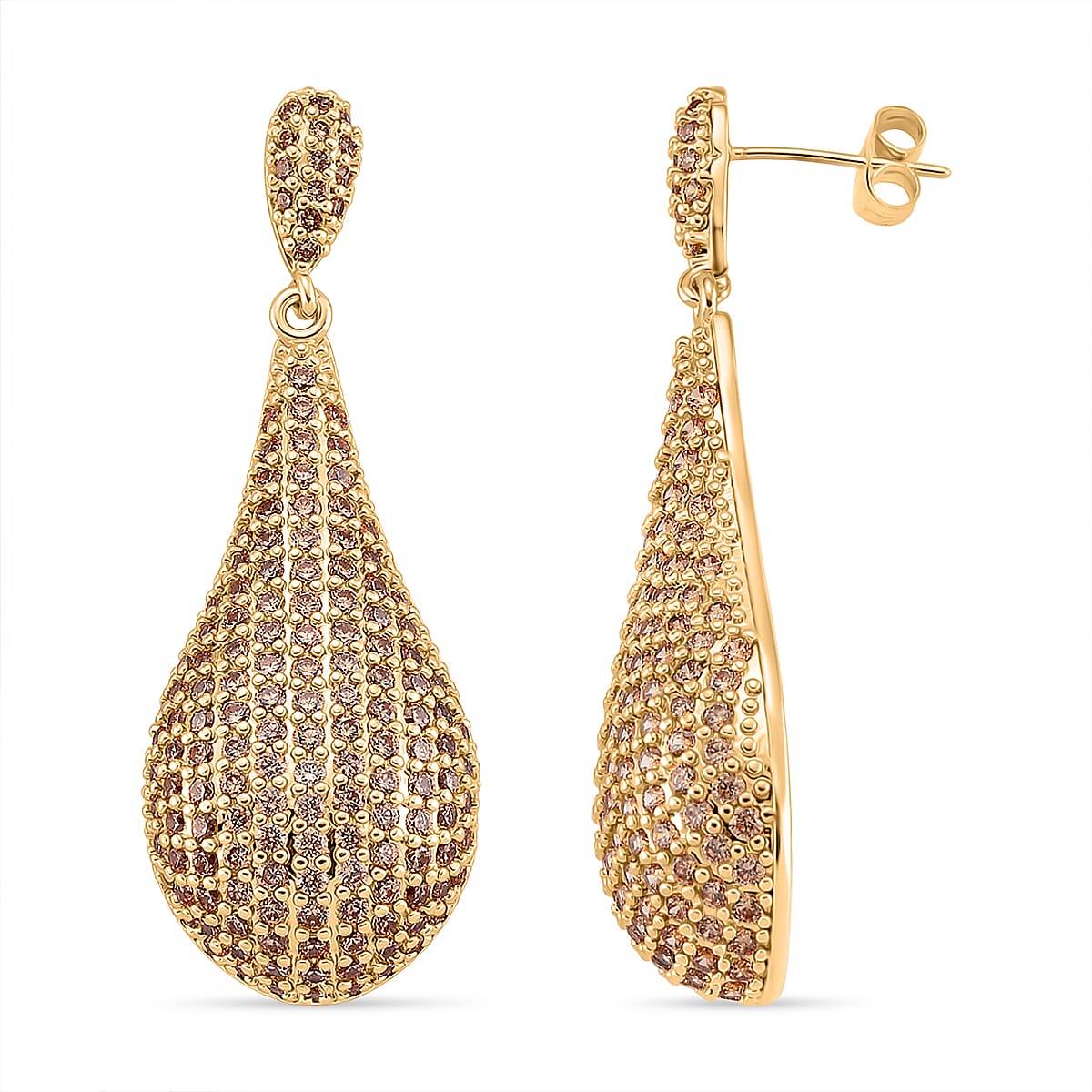Yellow Cubic Zirconia Teardrop Earring with Push Back 8271421 0